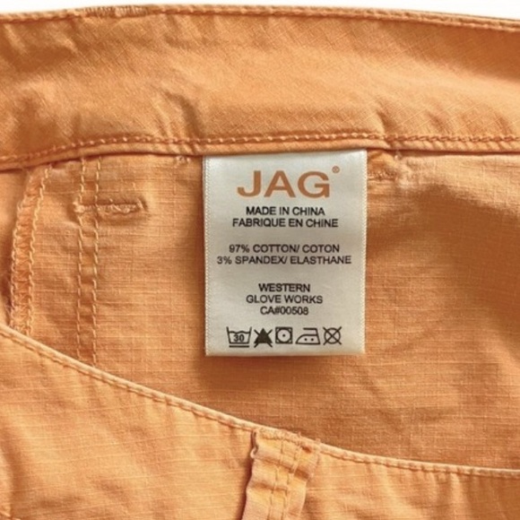 NEW JAG Cedar Slim Leg Cargo Pants Womens 8 Orange Mid Rise - Picture 4 of 4